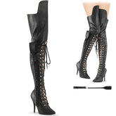 5 Inch Heel SEDUCE-3082 Black Stretch Pu